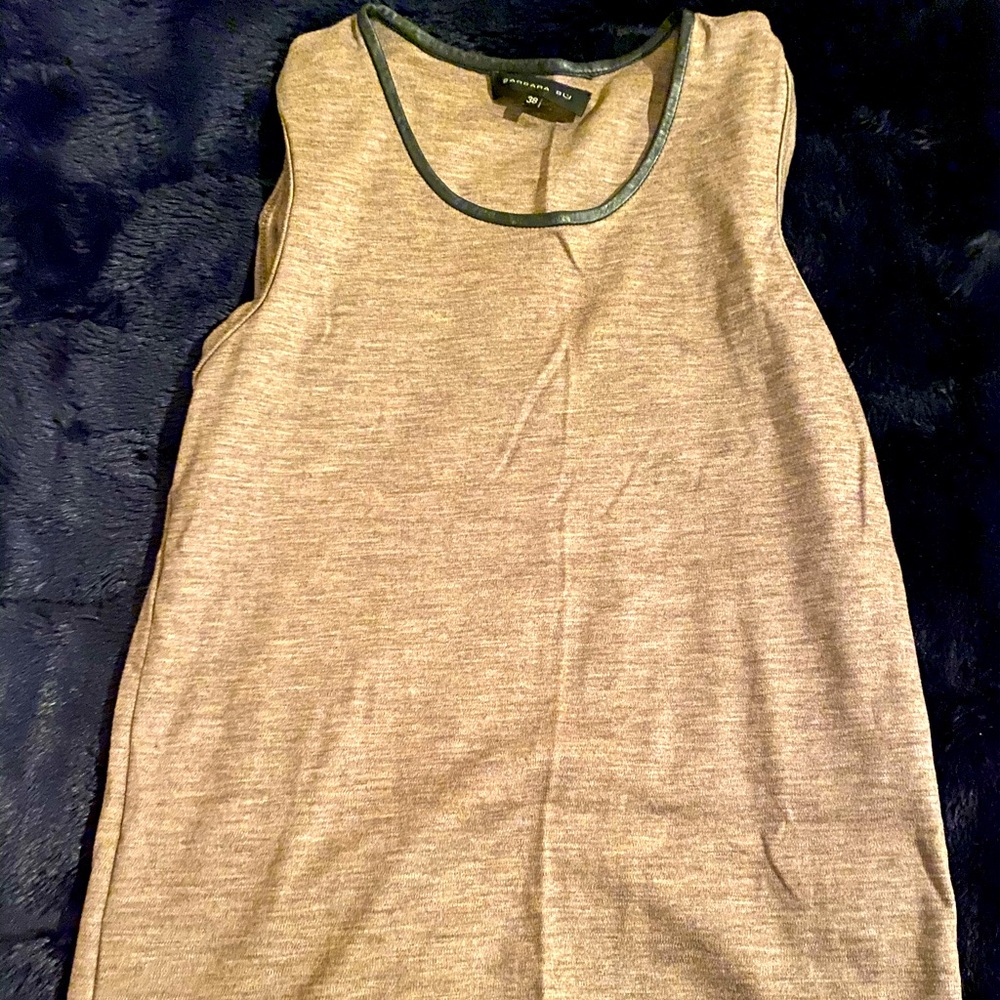 Barbara Bui Size 38 Tan and Black Leather Top SM